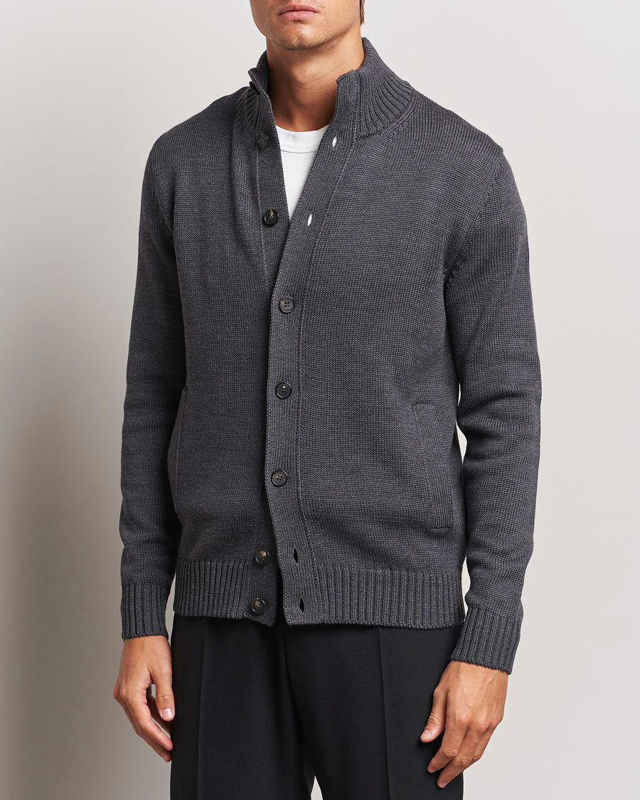 Homme | Pulls Et Tricots | Zanone | Virgin Merino Wool Chioto Cardigan Grey Melange