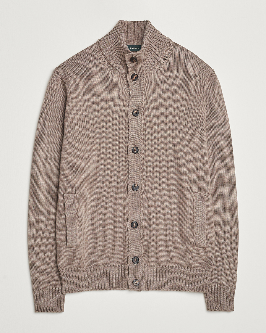 Homme | Pulls Et Tricots | Zanone | Virgin Merino Wool Chioto Cardigan Taupe