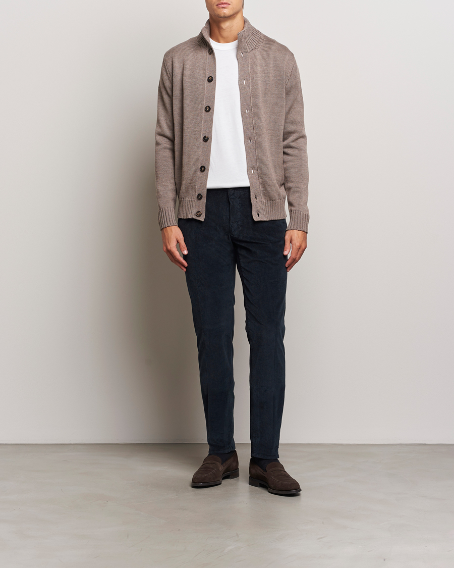 Homme | Pulls Et Tricots | Zanone | Virgin Merino Wool Chioto Cardigan Taupe
