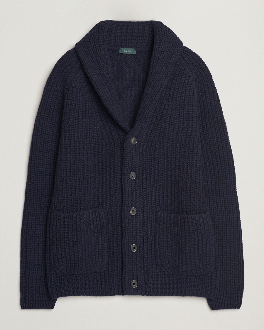 Homme | Pulls Et Tricots | Zanone | Shawl Collar Cardigan Navy