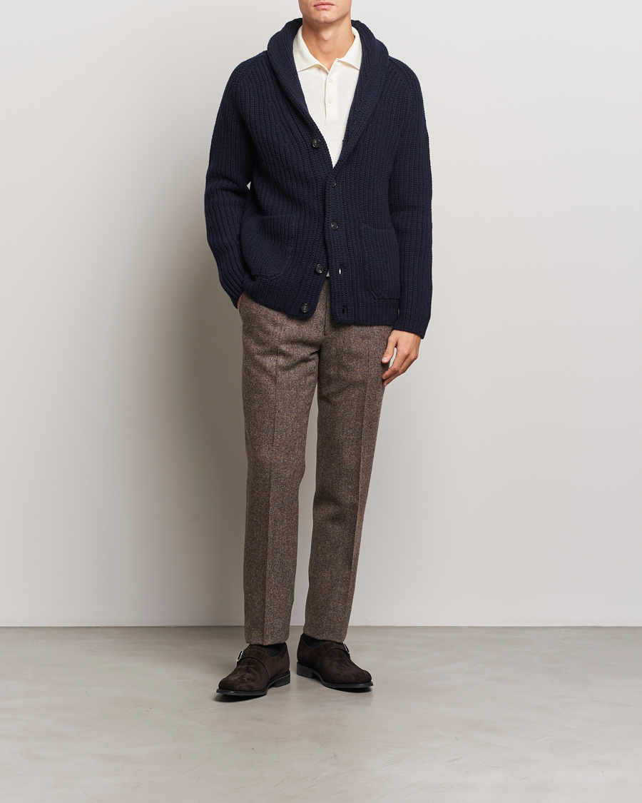 Homme | Pulls Et Tricots | Zanone | Shawl Collar Cardigan Navy