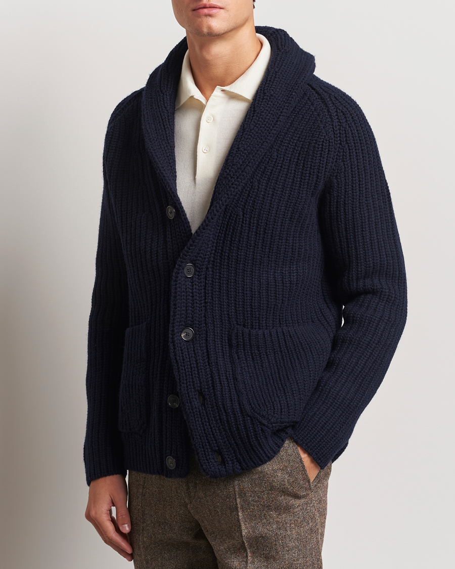 Homme | Pulls Et Tricots | Zanone | Shawl Collar Cardigan Navy