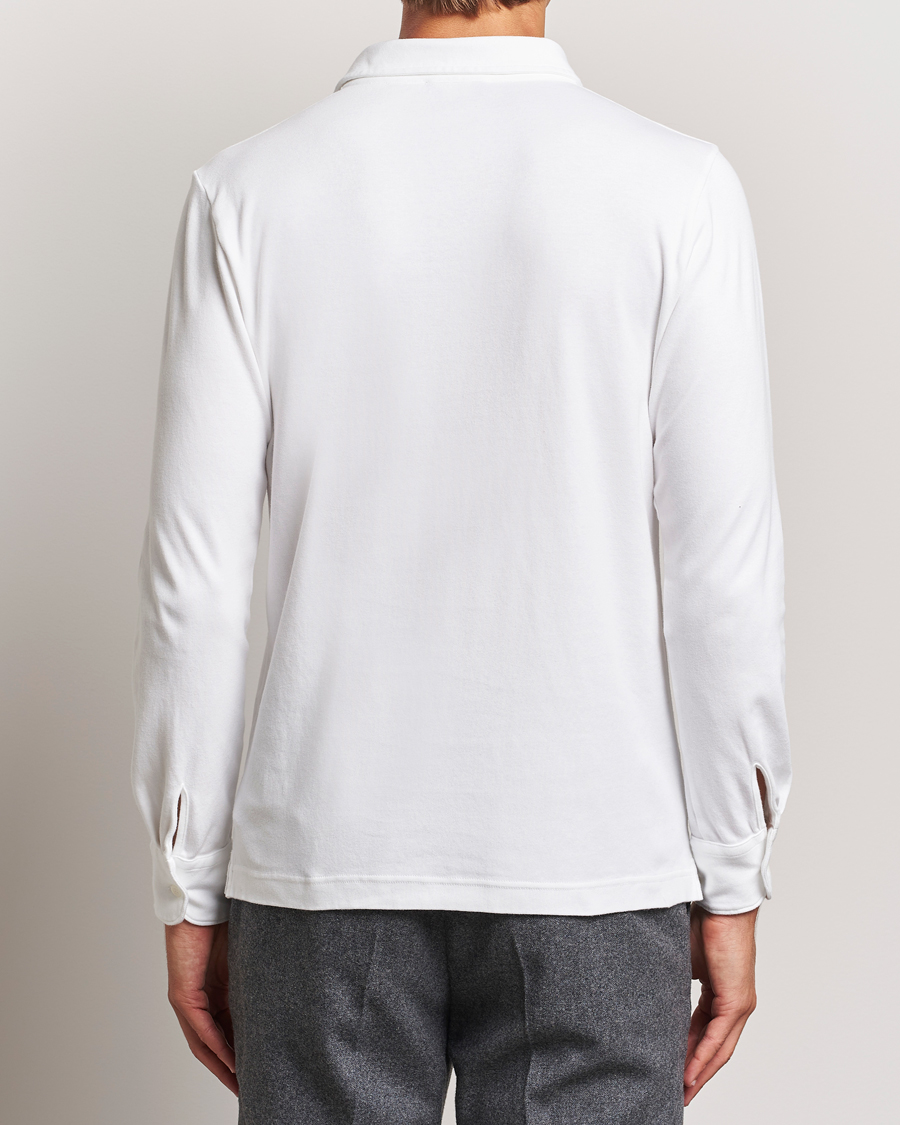 Homme | Pulls Et Tricots | Zanone | Heavy Jersey Long Sleeve Polo White