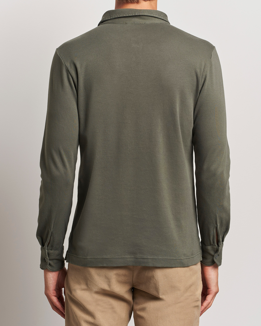 Homme | Pulls Et Tricots | Zanone | Heavy Jersey Long Sleeve Polo Olive