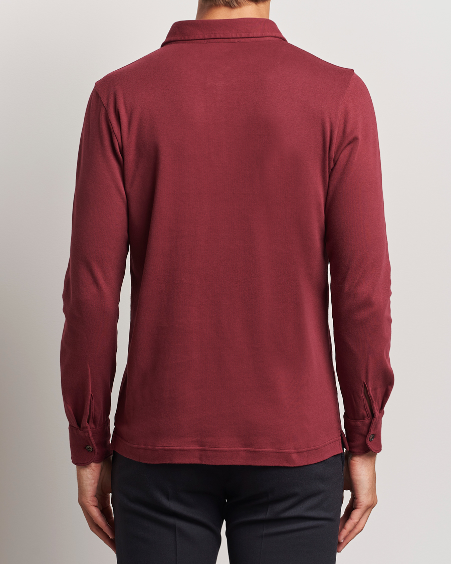 Homme | Pulls Et Tricots | Zanone | Heavy Jersey Long Sleeve Polo Bordeaux