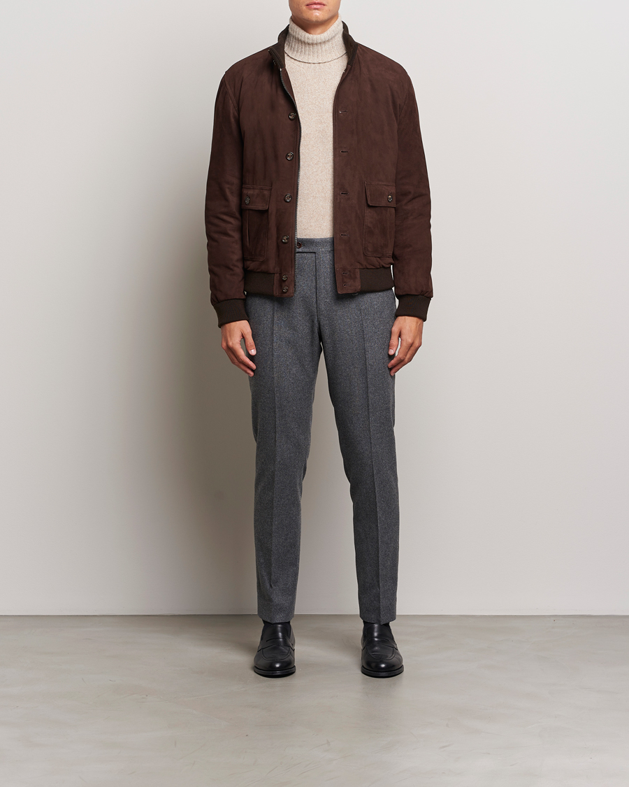 Homme | Manteaux Et Vestes | Valstar | Goose Down Valstarino Dark Brown Suede