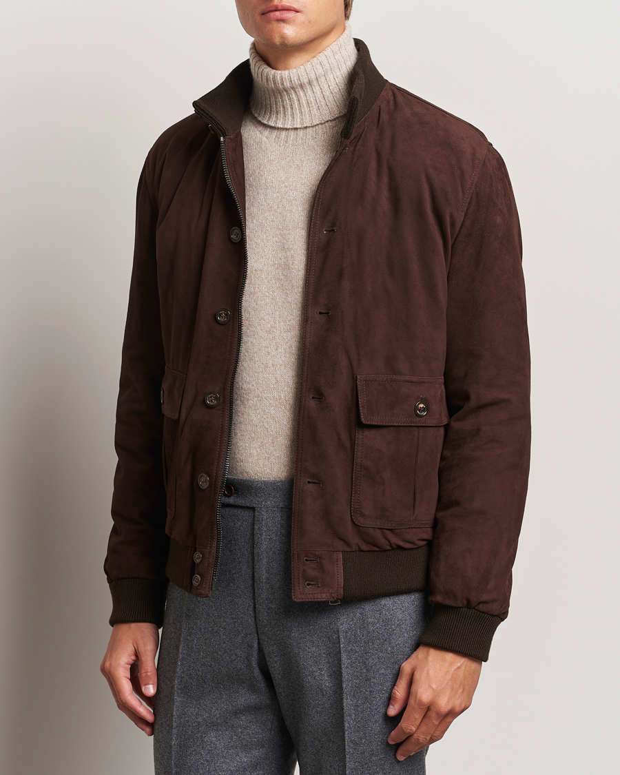 Homme | Manteaux Et Vestes | Valstar | Goose Down Valstarino Dark Brown Suede