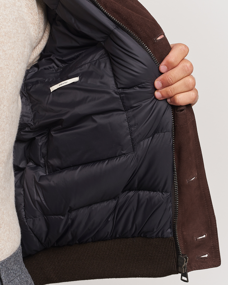 Homme | Manteaux Et Vestes | Valstar | Goose Down Valstarino Dark Brown Suede