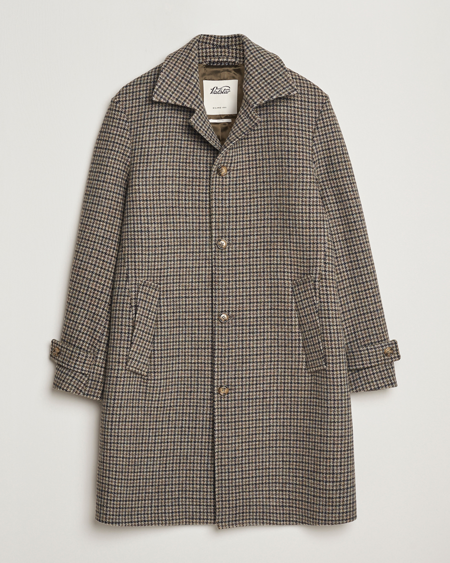 Homme | Manteaux Et Vestes | Valstar | Marcello Wool Overcoat Grey Houndstooth