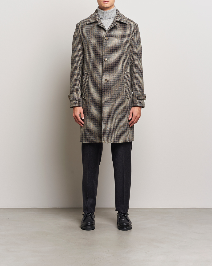 Homme | Manteaux Et Vestes | Valstar | Marcello Wool Overcoat Grey Houndstooth