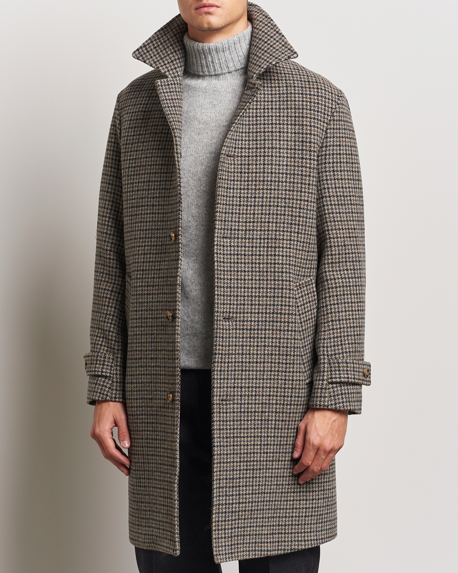 Homme | Manteaux Et Vestes | Valstar | Marcello Wool Overcoat Grey Houndstooth