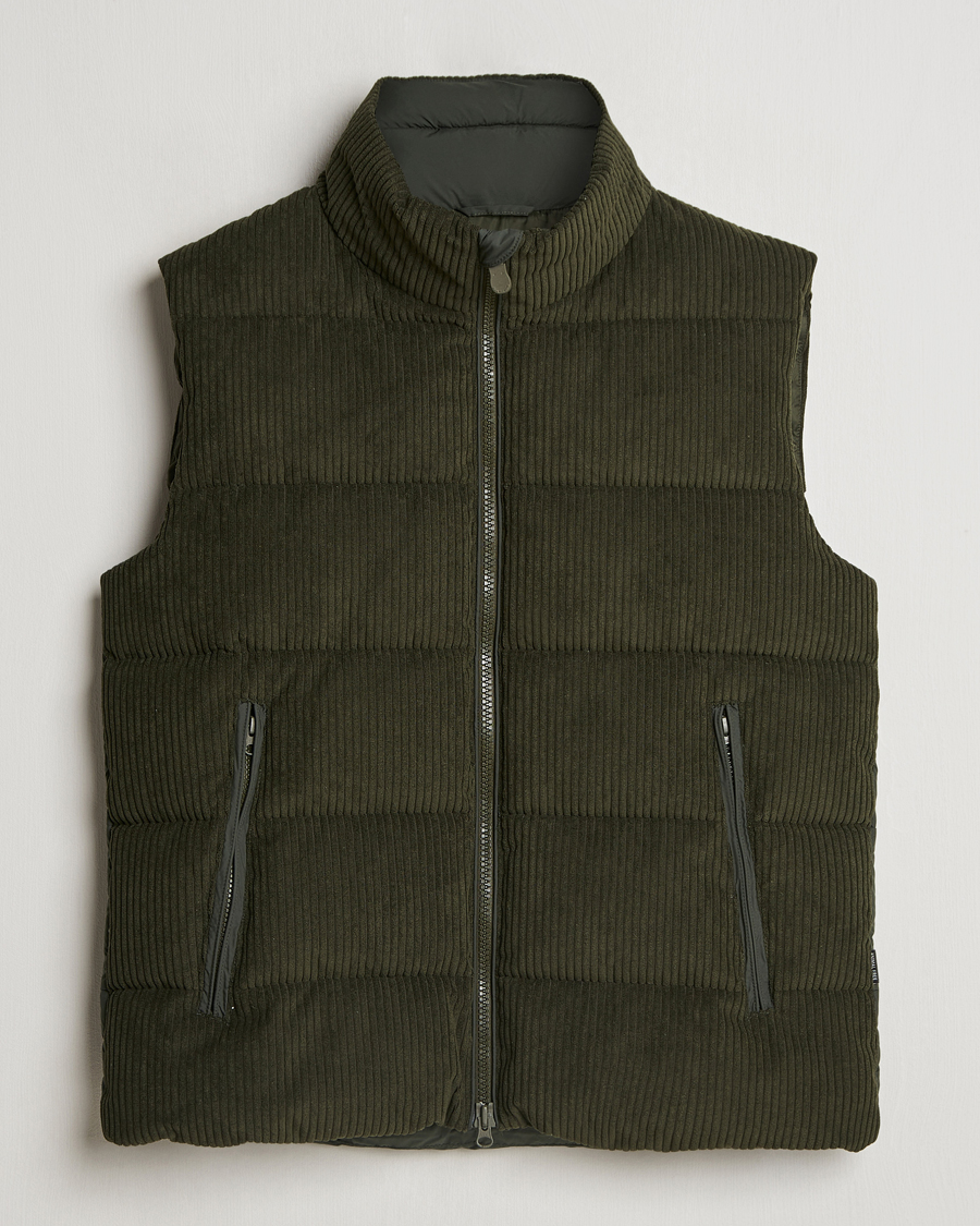 Homme | Manteaux Et Vestes | Save The Duck | Euriops Cord Padded Vest Land Green