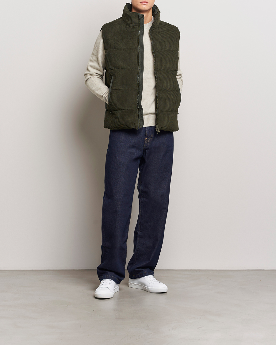 Homme | Manteaux Et Vestes | Save The Duck | Euriops Cord Padded Vest Land Green