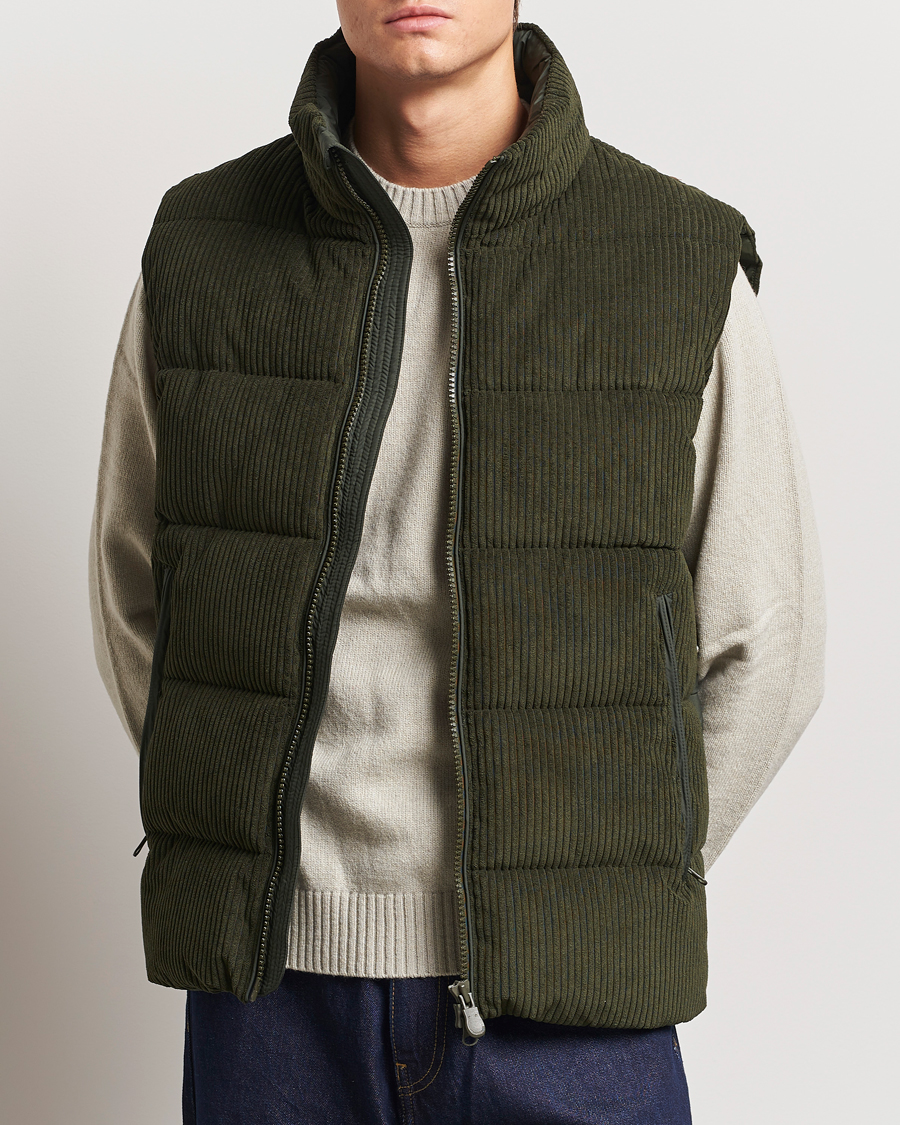 Homme | Manteaux Et Vestes | Save The Duck | Euriops Cord Padded Vest Land Green