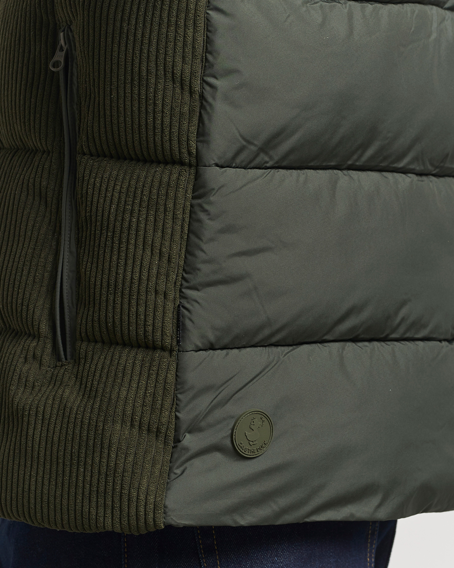 Homme | Manteaux Et Vestes | Save The Duck | Euriops Cord Padded Vest Land Green
