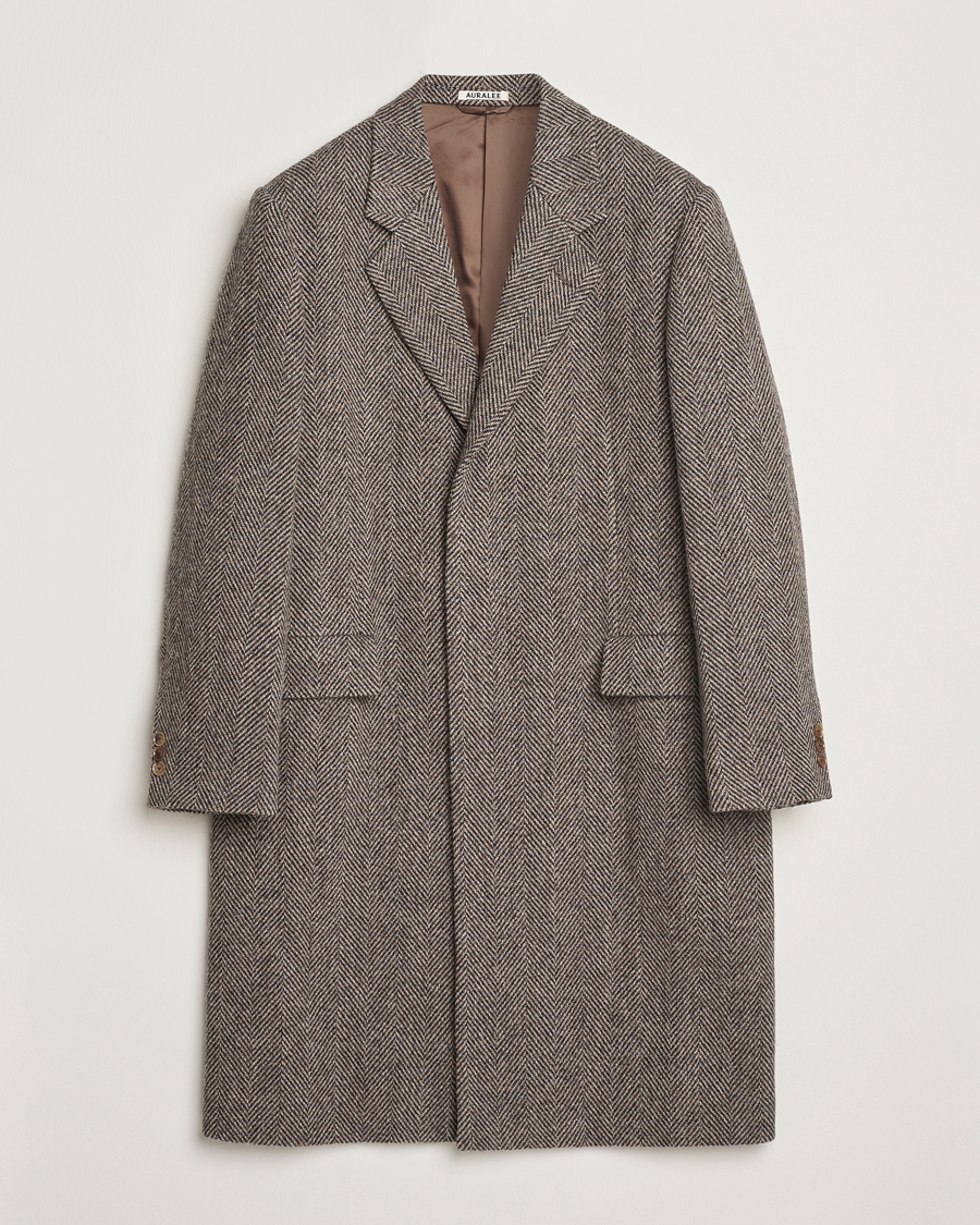 Homme | Manteaux Et Vestes | Auralee | Wool Tweed Chesterfield Coat Khaki