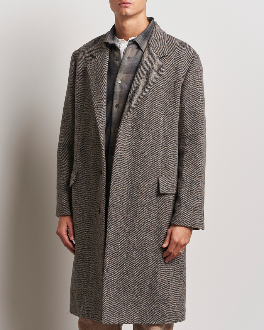 Homme | Manteaux Et Vestes | Auralee | Wool Tweed Chesterfield Coat Khaki