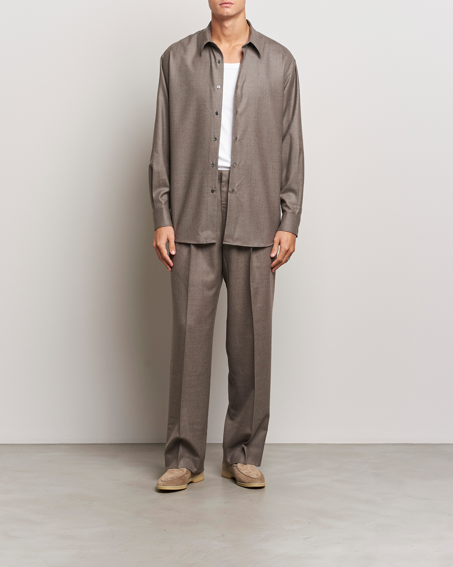 Homme | Pantalons | Auralee | Superlight Wool Slacks Top Brown