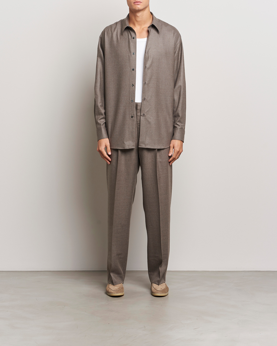 Homme | Chemises | Auralee | Superlight Wool Shirt Top Brown