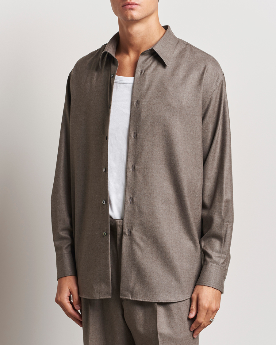 Homme | Chemises | Auralee | Superlight Wool Shirt Top Brown