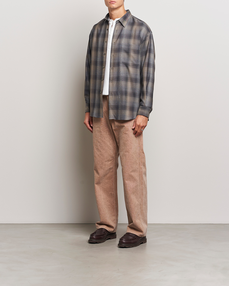 Homme | Chemises | Auralee | Superlight Wool Shirt Charcoal Check