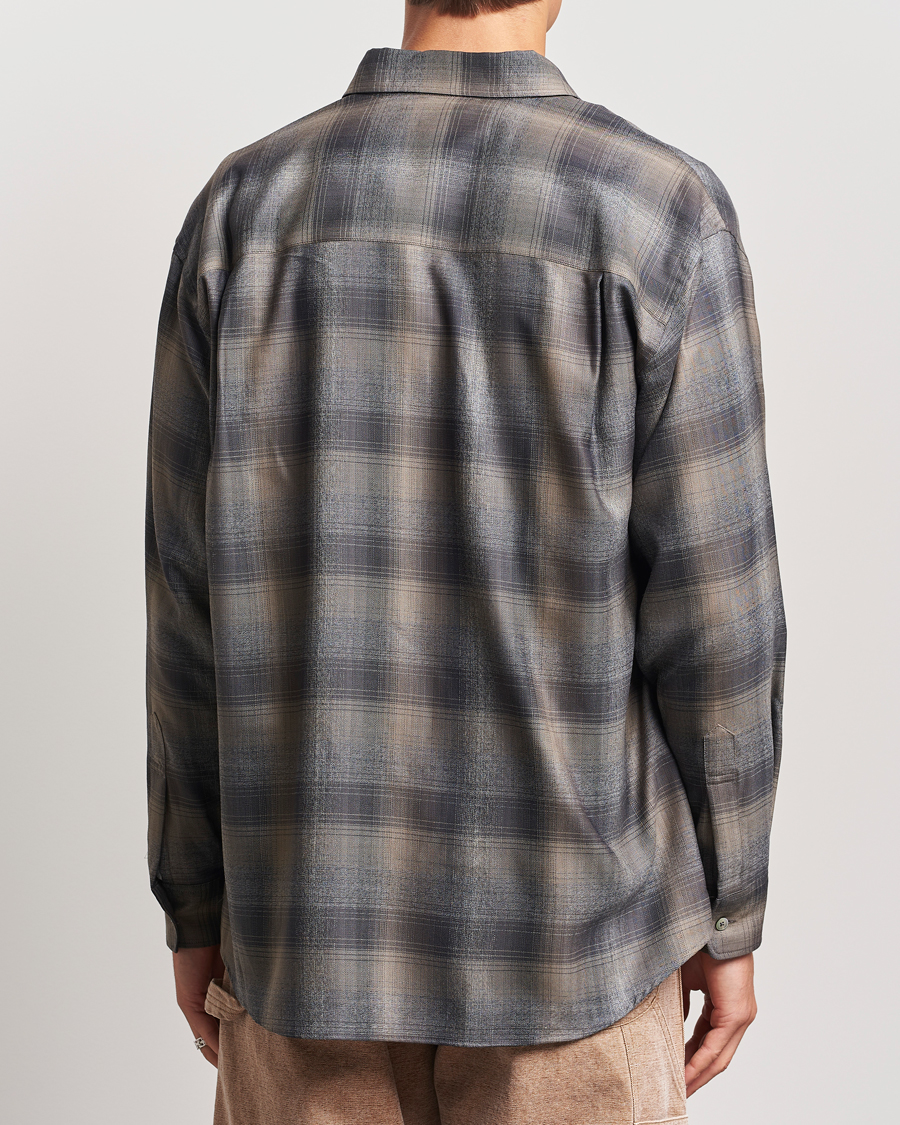 Homme | Chemises | Auralee | Superlight Wool Shirt Charcoal Check