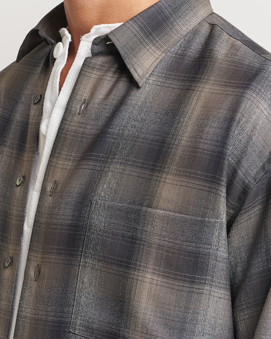 Homme | Chemises | Auralee | Superlight Wool Shirt Charcoal Check