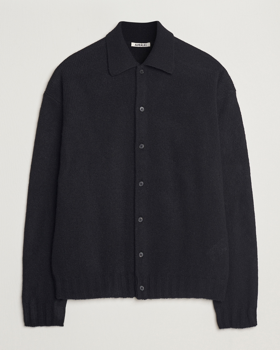 Homme | Pulls Et Tricots | Auralee | Shetland Wool/Cashmere Cardigan Black