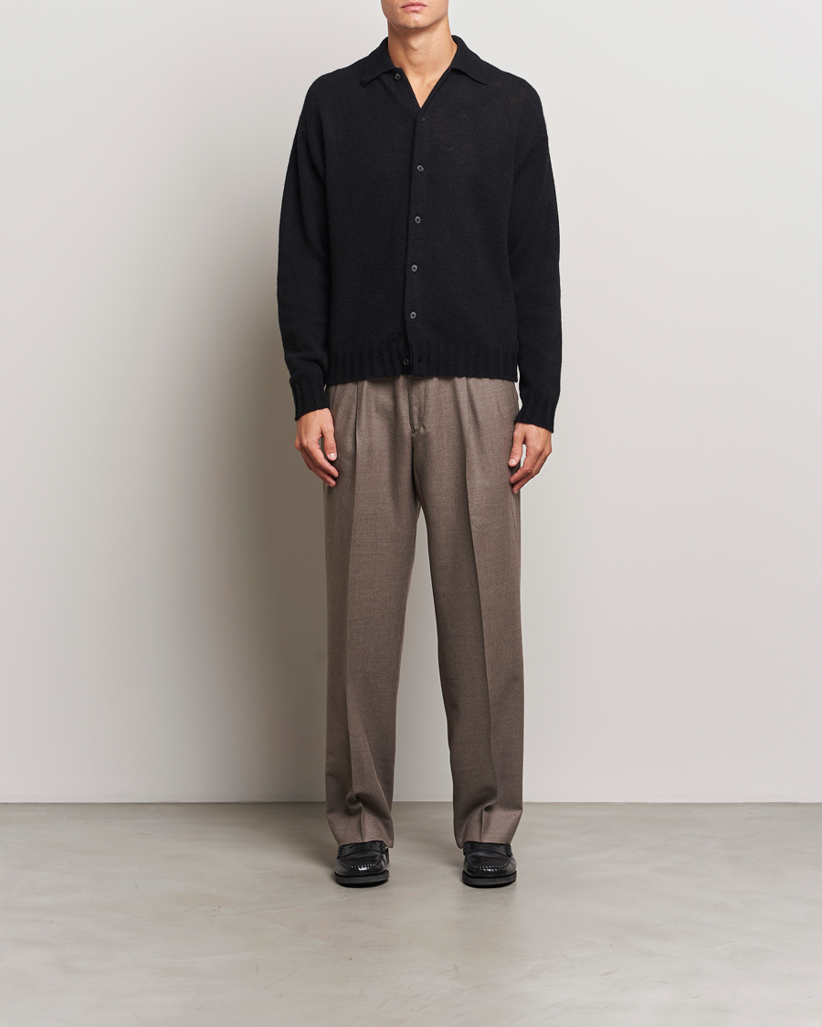 Homme | Pulls Et Tricots | Auralee | Shetland Wool/Cashmere Cardigan Black