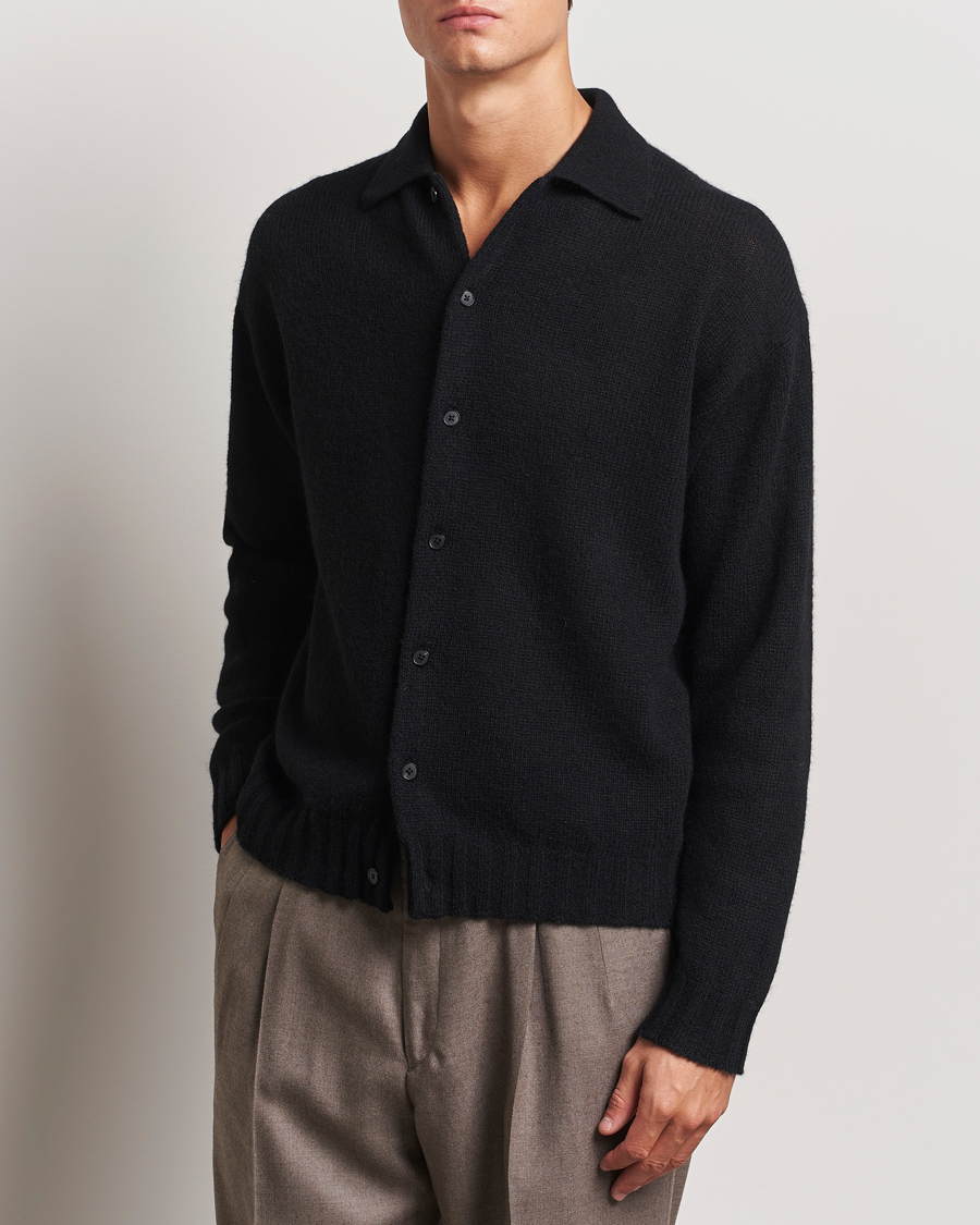 Homme | Pulls Et Tricots | Auralee | Shetland Wool/Cashmere Cardigan Black