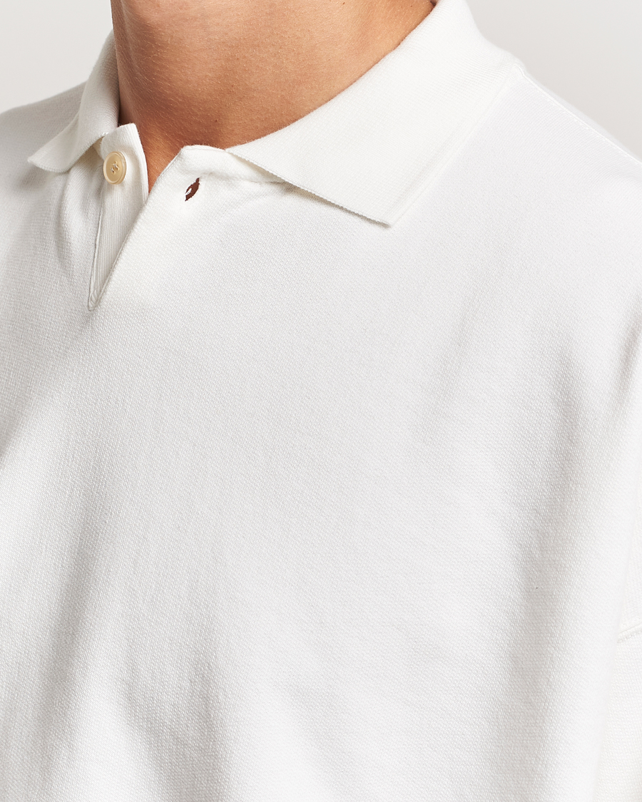 Homme | Pulls Et Tricots | Auralee | Pima Cotton Long Sleeve Polo White