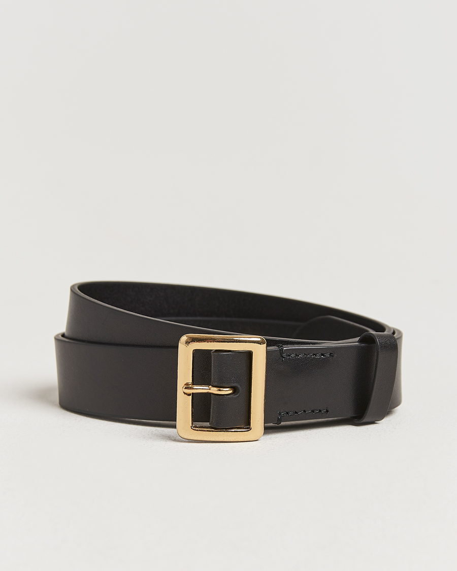 Homme | Auralee Leather Square Buckle Belt Black | Auralee | Leather Square Buckle Belt Black