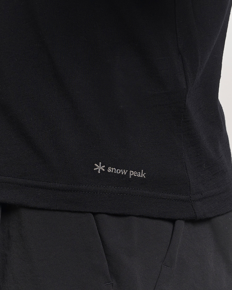 Homme | Pulls Et Tricots | Snow Peak | Merino Wool Long Sleeve T-Shirt Black