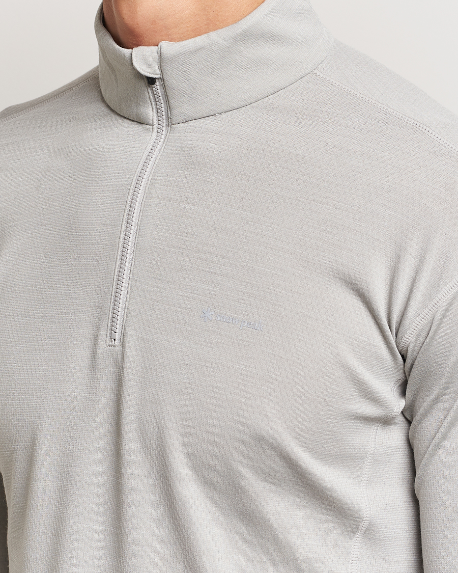 Homme | T-shirts | Snow Peak | Wool Blend Half Zip T-Shirt Icegrey