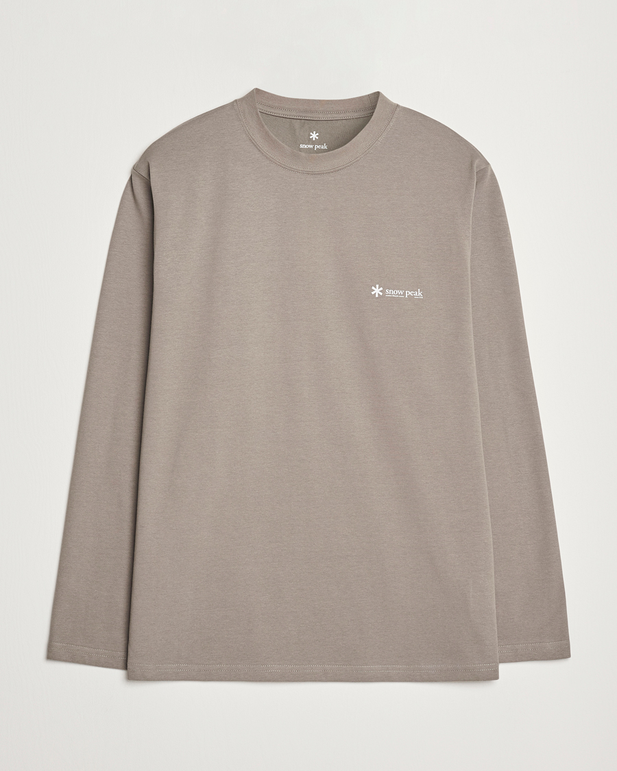 Homme | T-shirts | Snow Peak | Onepoint Long Sleeve T-Shirt Greige