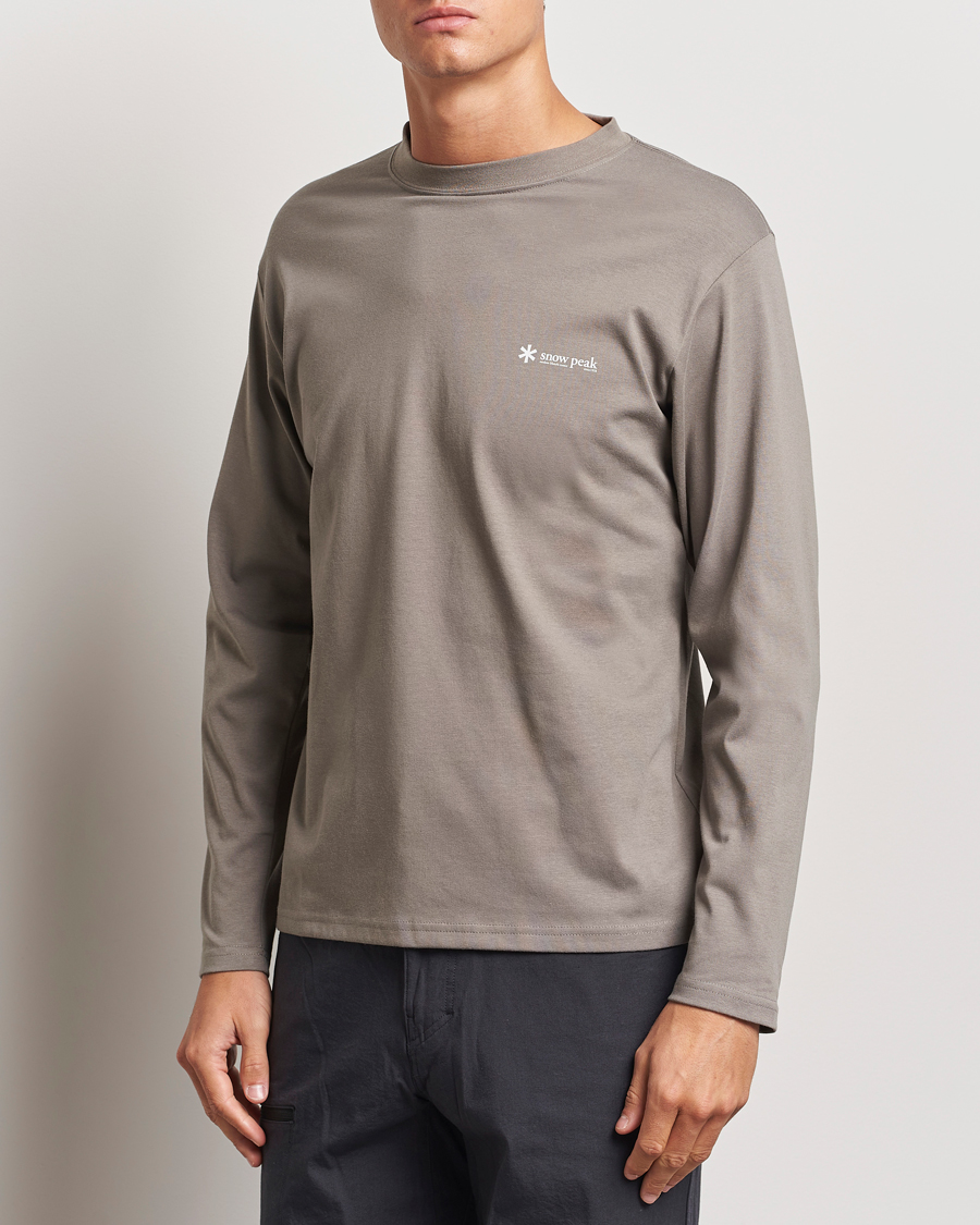 Homme | T-shirts | Snow Peak | Onepoint Long Sleeve T-Shirt Greige