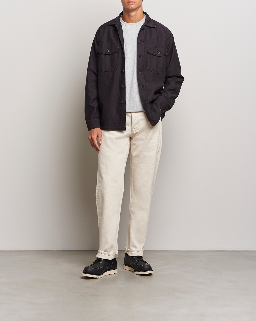 Homme | Chemises | orSlow | Cotton Sateen US Army Overshirt Black