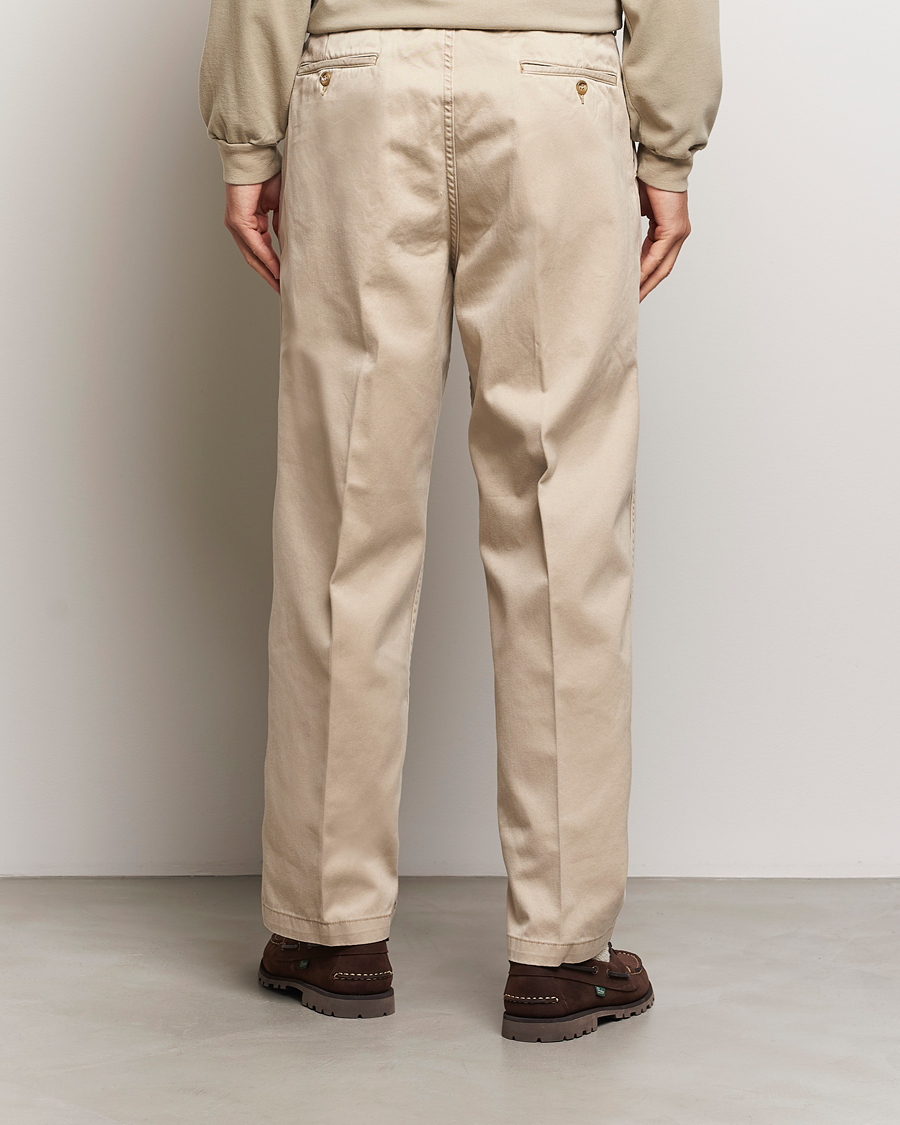 Homme | Pantalons | orSlow | Two Tuck Wide Trousers Khaki