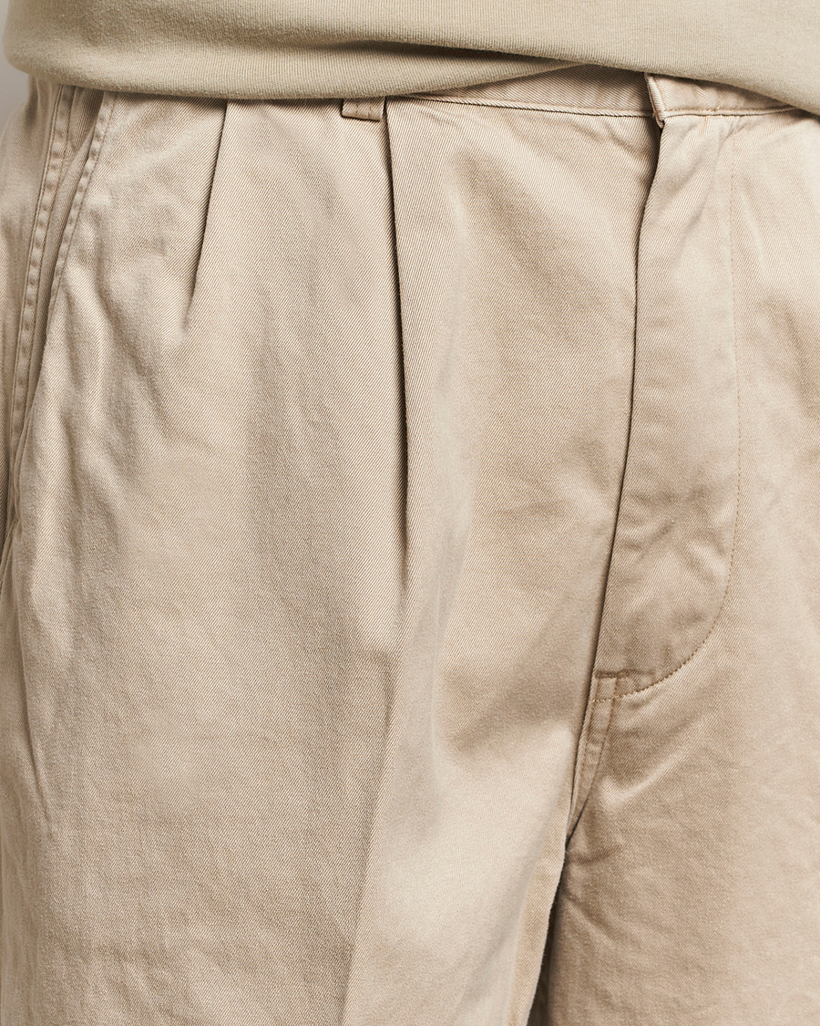 Homme | Pantalons | orSlow | Two Tuck Wide Trousers Khaki