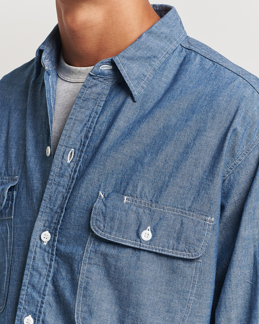 Homme | Chemises | orSlow | Chambray Work Shirt Blue