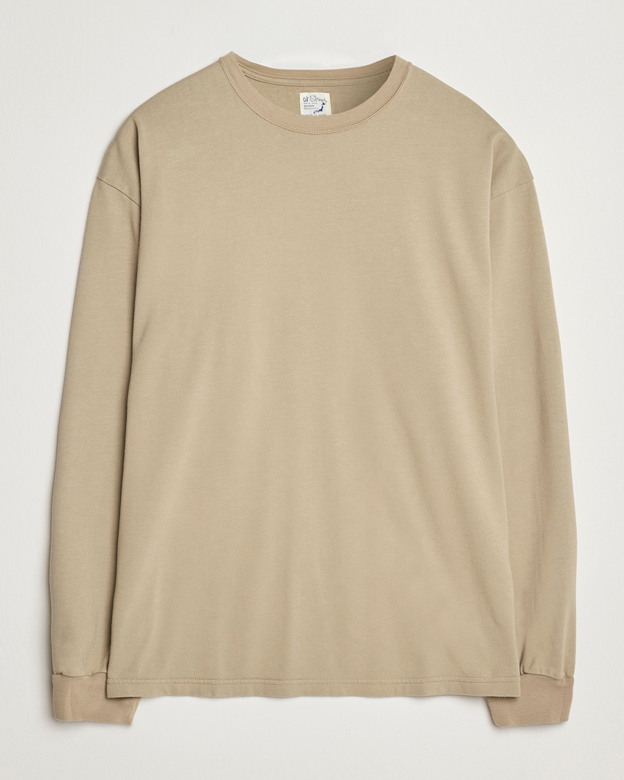 Homme | T-shirts | orSlow | Relax Fit Long Sleeve T-Shirt Olive Drab