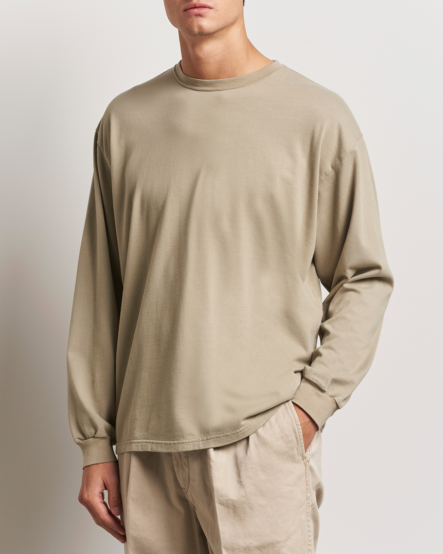 Homme | T-shirts | orSlow | Relax Fit Long Sleeve T-Shirt Olive Drab