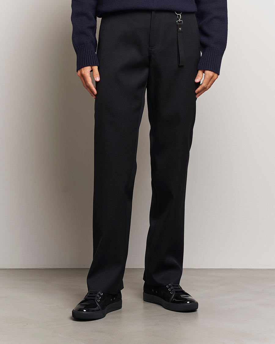 Homme | Pantalons | Lanvin | Casual Straight Wool Trousers Black
