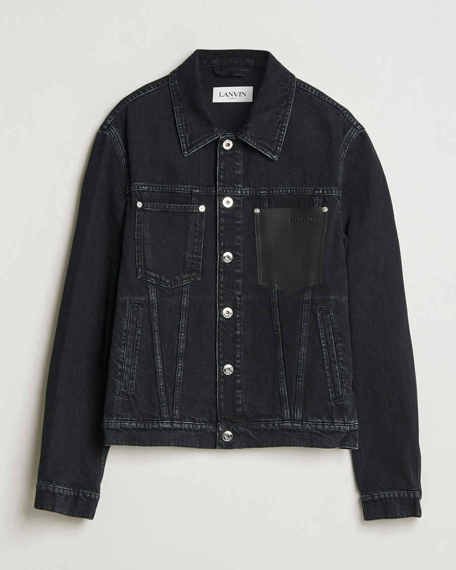 Homme | Manteaux Et Vestes | Lanvin | Leather Pocket Denim Jacket Black