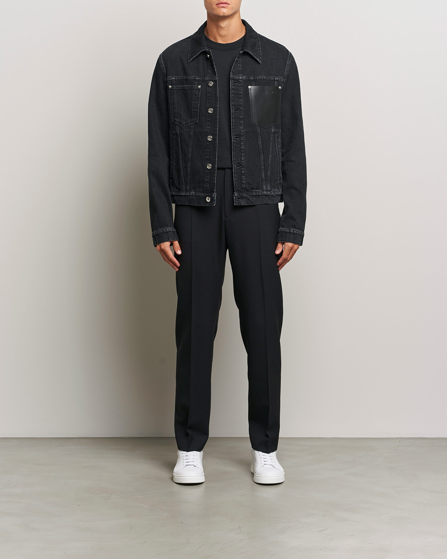 Homme | Manteaux Et Vestes | Lanvin | Leather Pocket Denim Jacket Black