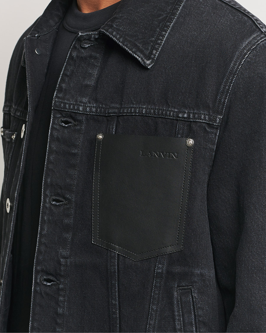 Homme | Manteaux Et Vestes | Lanvin | Leather Pocket Denim Jacket Black