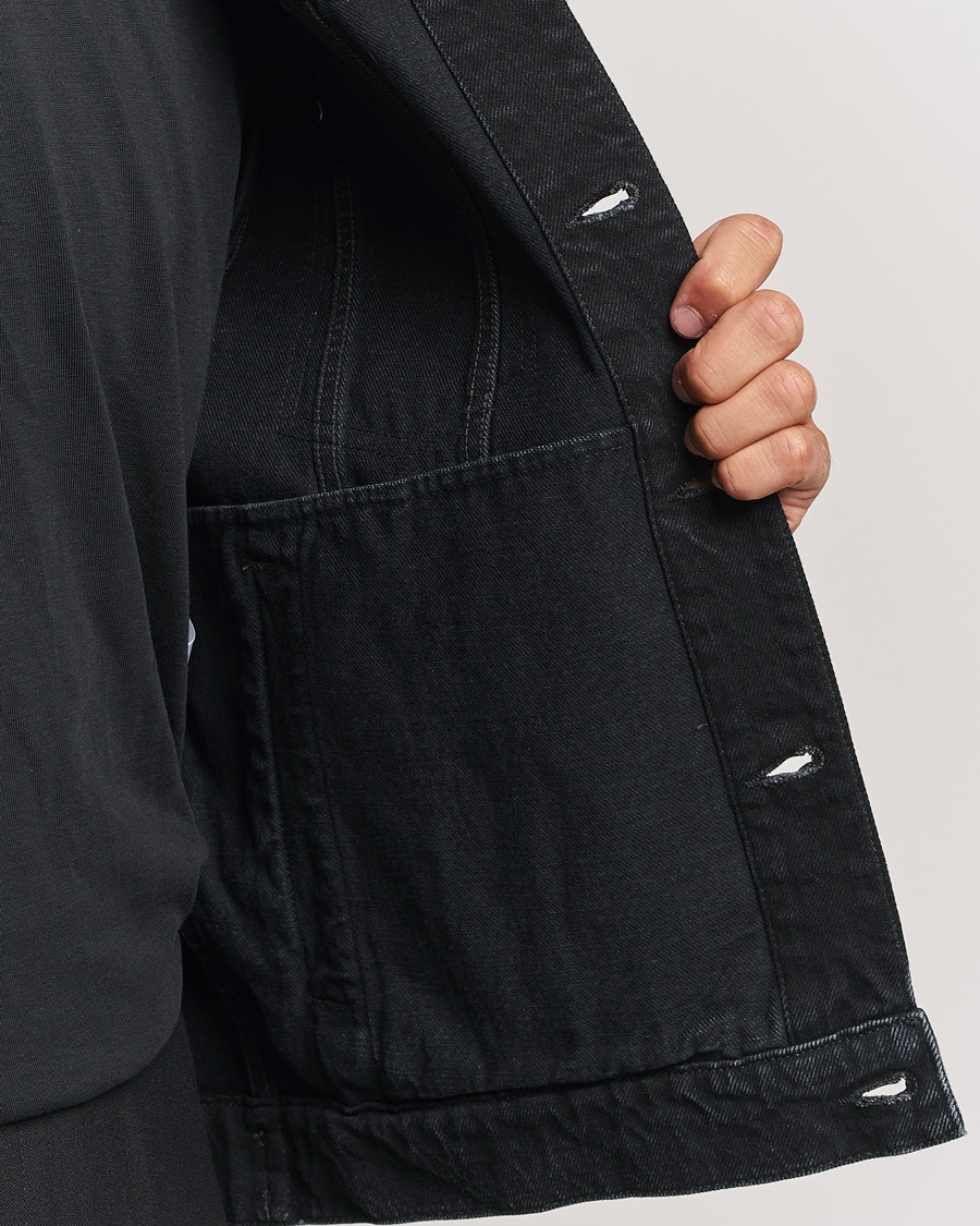 Homme | Manteaux Et Vestes | Lanvin | Leather Pocket Denim Jacket Black