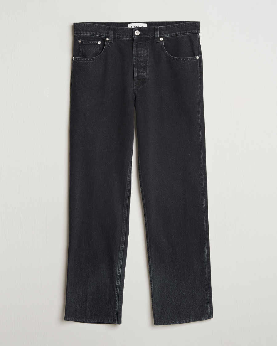 Homme | Jeans | Lanvin | Leather Pocket Denim Pants Black