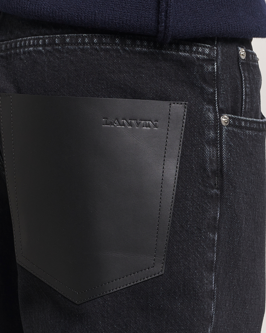 Homme | Jeans | Lanvin | Leather Pocket Denim Pants Black