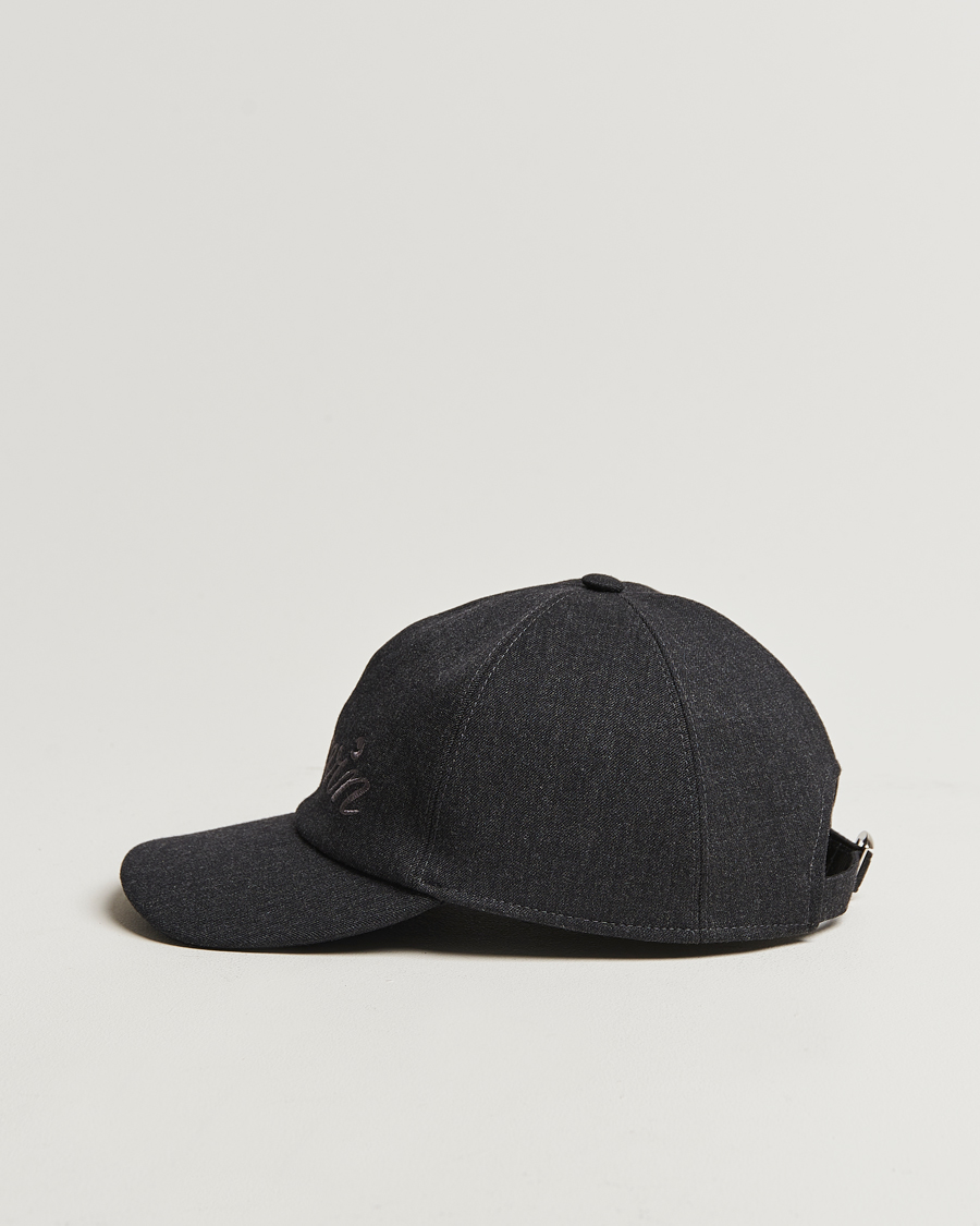 Homme | Lanvin Flannel Baseball Cap Anthracite | Lanvin | Flannel Baseball Cap Anthracite